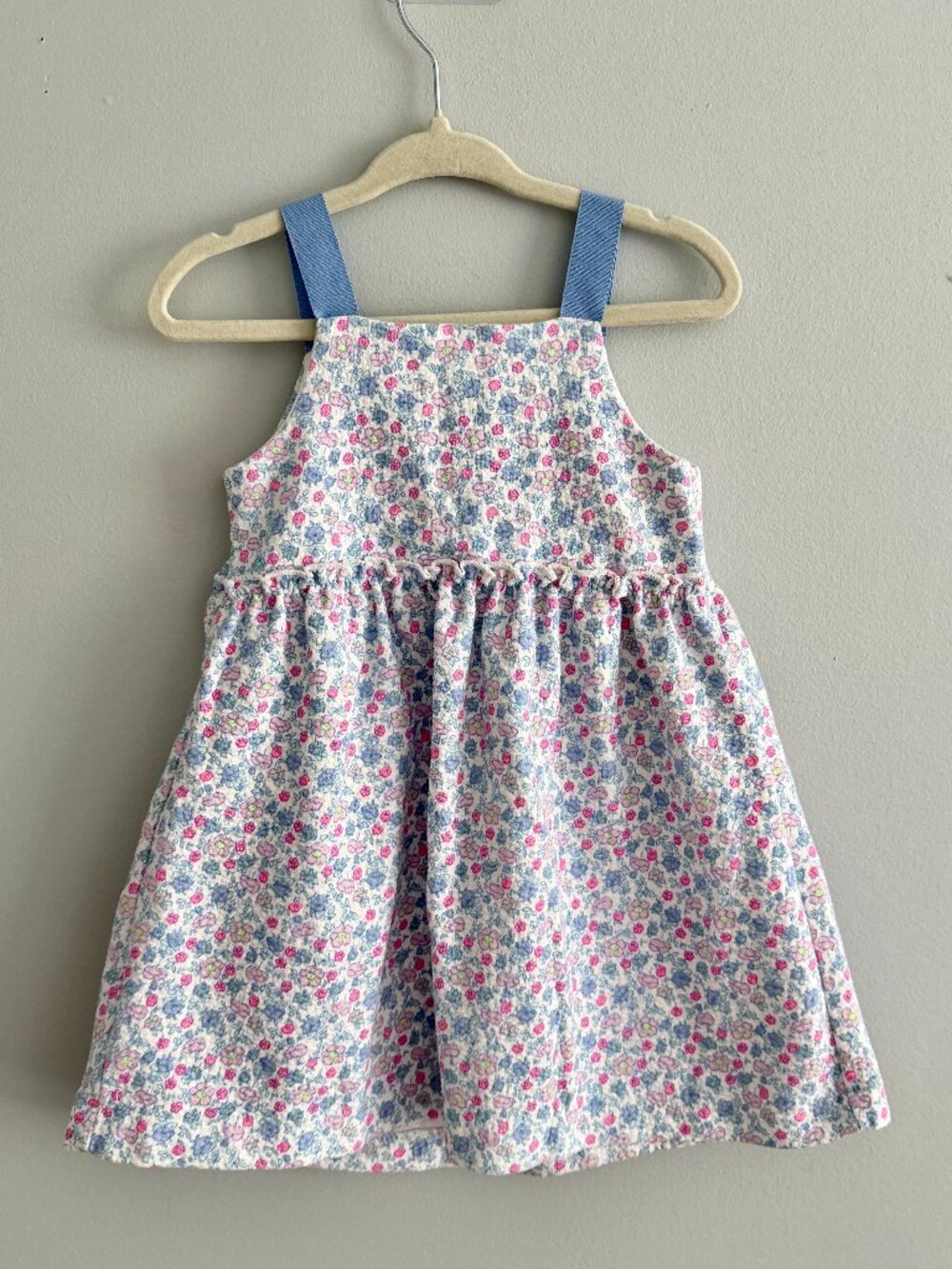 Zara Ditsy Floral Textured Sleeveless Dress EUC 18-24M - Picture 4 of 4